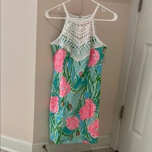 Lilly Pulitzer Blue and Pink Floral Mini Dress